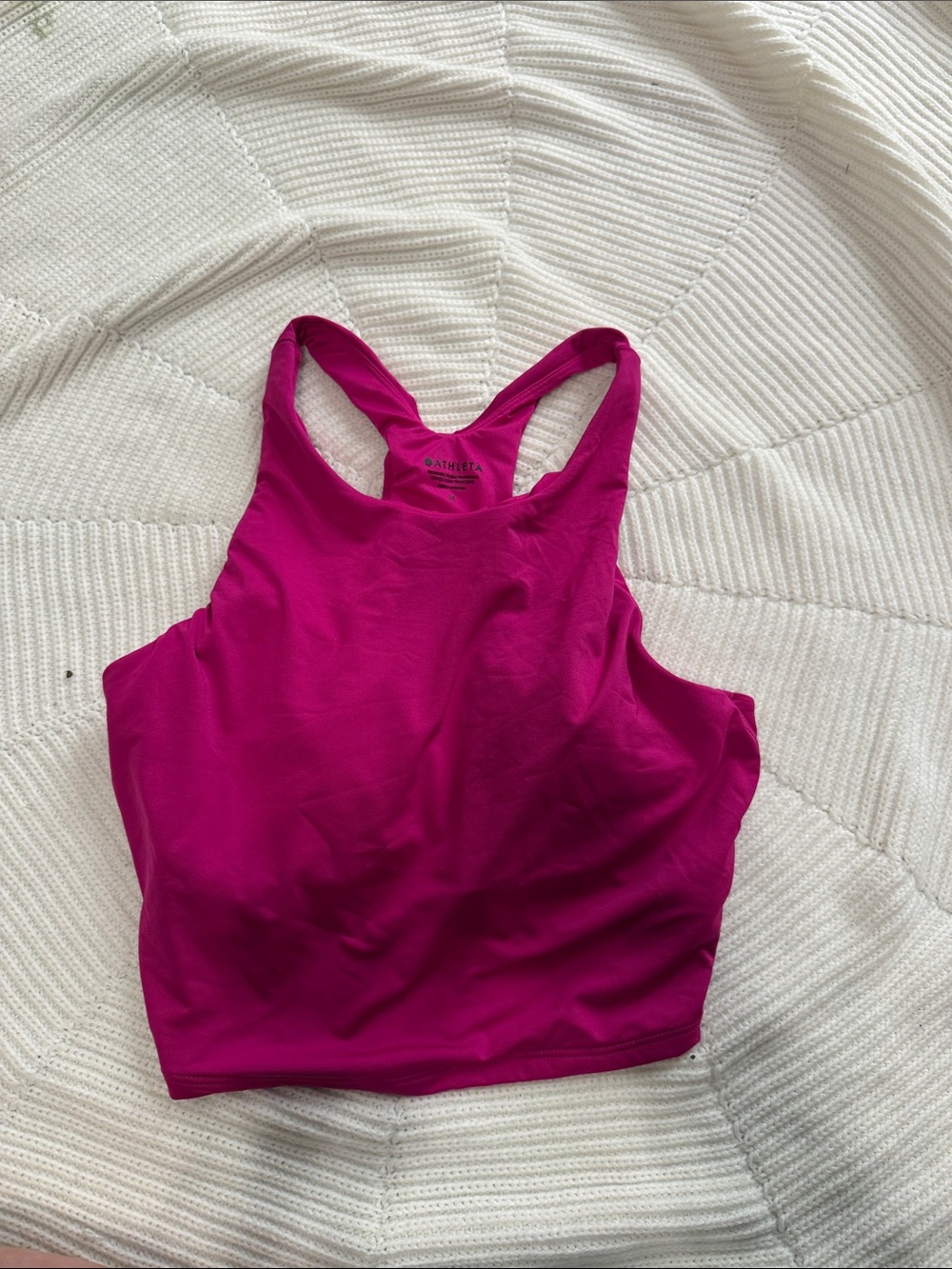 Athleta Fuchsia Racerback Crop Sports Bra